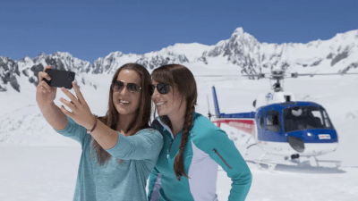 Landing on the Franz Josef Glacier