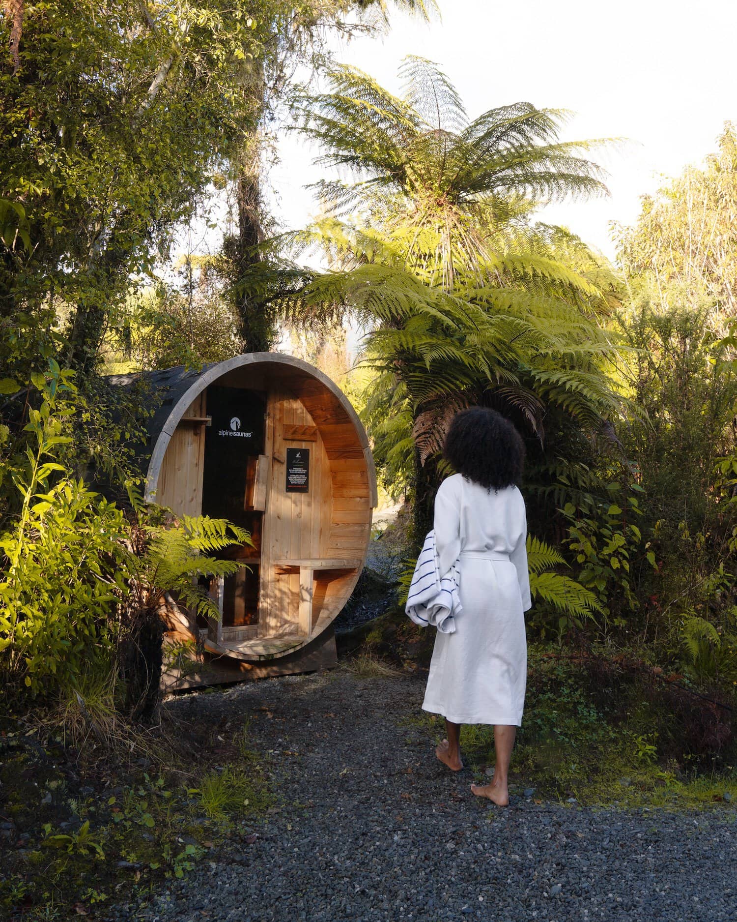 Barrel Sauna At Rainforest Retreat West Coast New Zealand